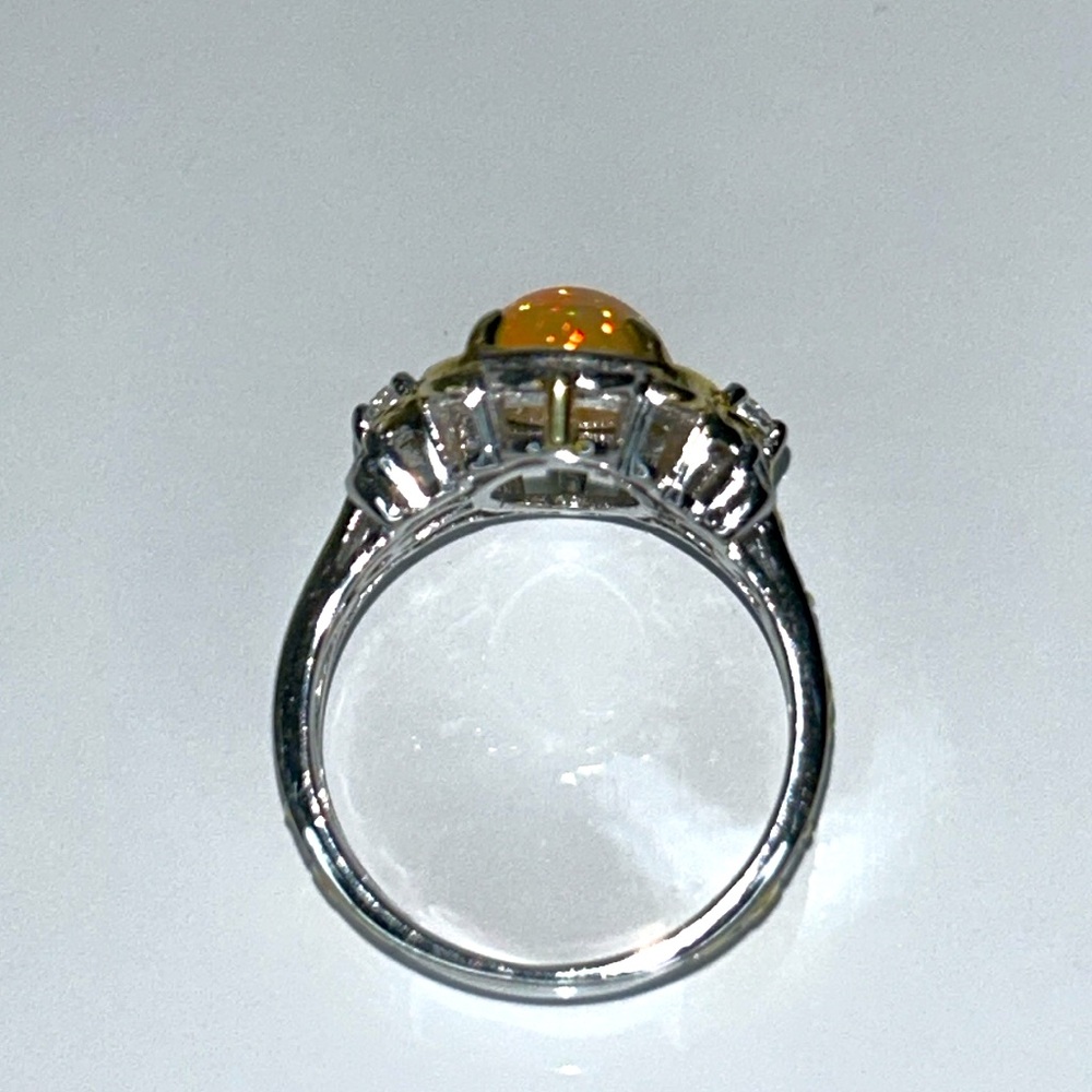 NWOT Gems En Vogue Sterling 18K Ethiopian Opal White Topaz Designer Ring Boho - Picture 6 of 10